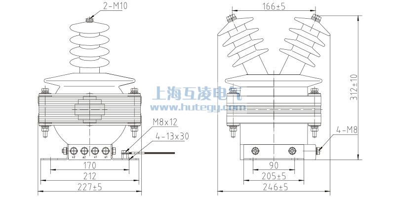 FDEG8放電線圈外形尺寸，FDGE8/11/√3-1.7-1尺寸圖