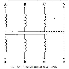 有一次二次繞組的電壓互感器三相組